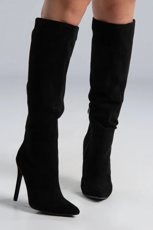 Suede High Heel Boots