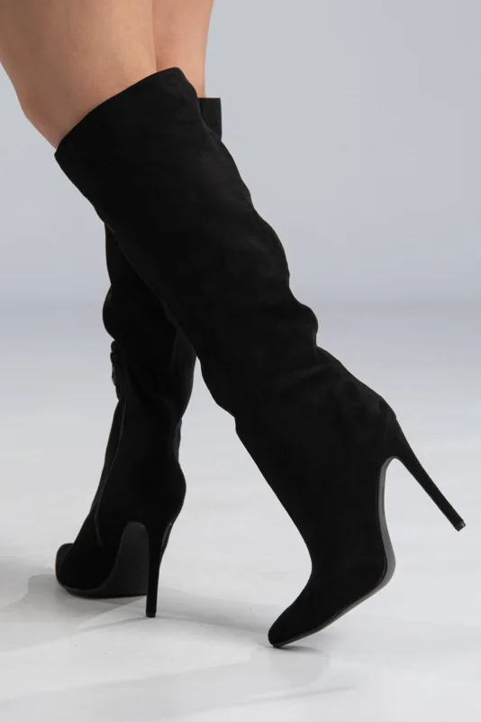 Suede High Heel Boots