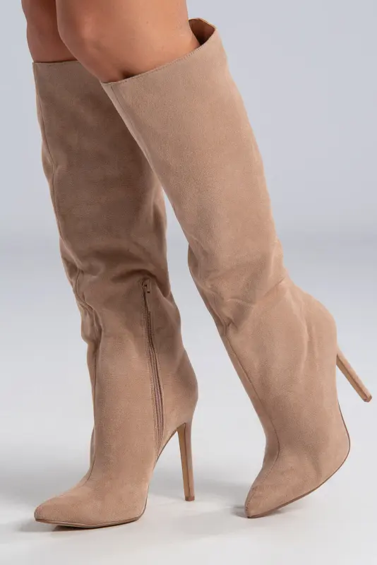 Suede High Heel Boots