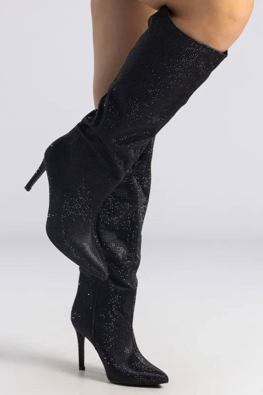 Μπότες High Heel Στρας