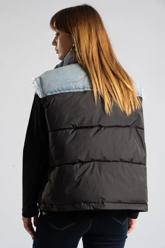 Jacket Sleeveless Puffer Jeans Details 