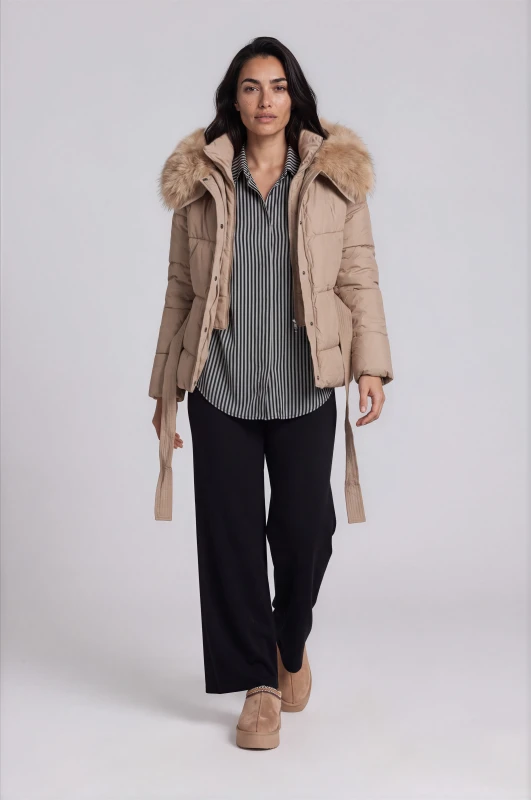 Jacket Fur Collar And Belt