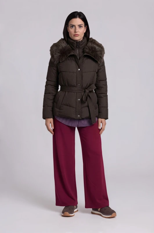 Jacket Fur Collar And Belt