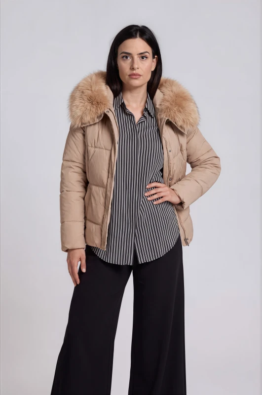 Jacket Fur Collar And Belt