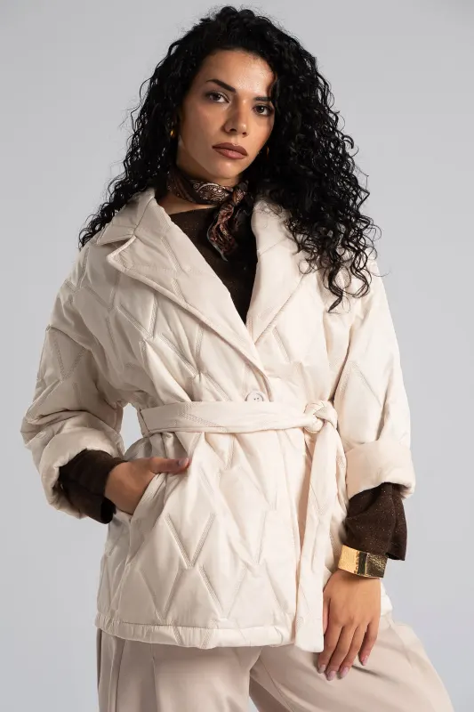 Μπουφάν Καπιτονέ Καρφίτσα Ζώνη