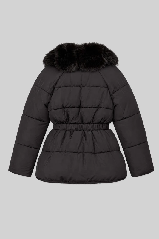 Μπουφάν Puffer με Γούνινο Γιακά