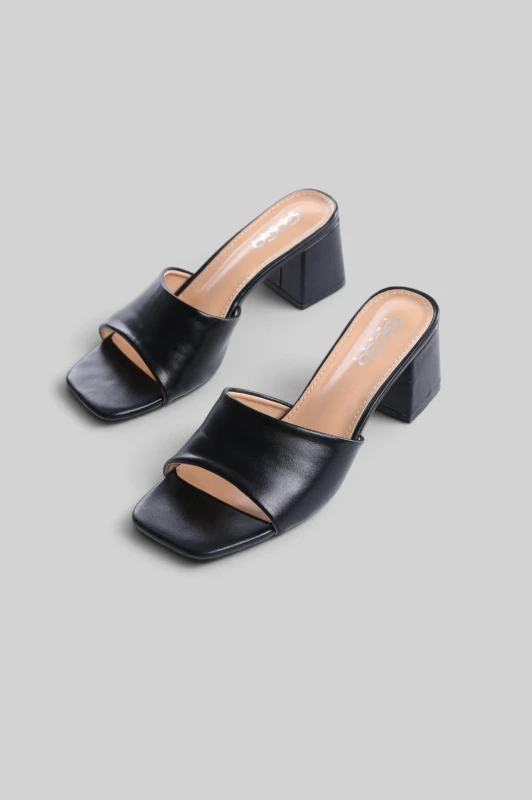 Mules Leatherette Square
