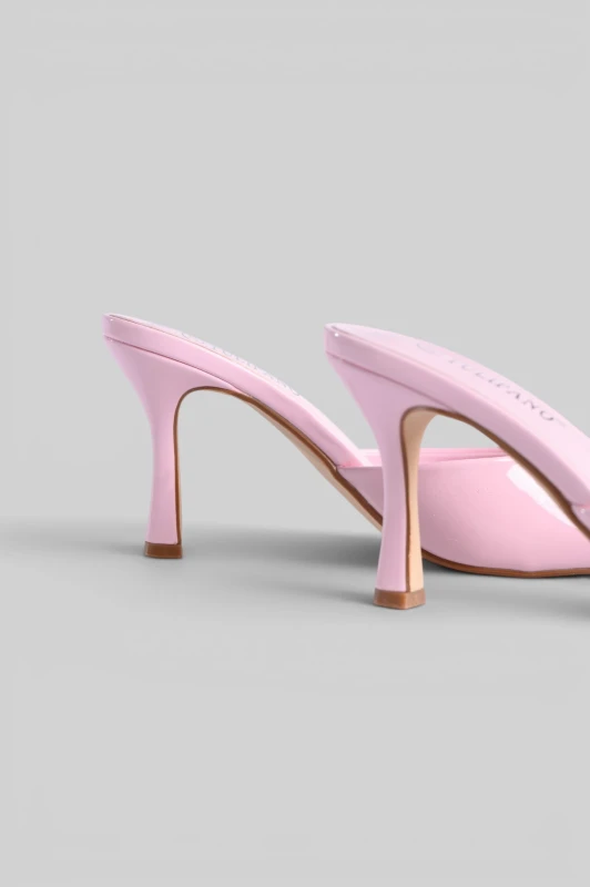 Pointed-Toe Slip-On Mules Glossy