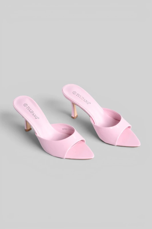 Pointed-Toe Slip-On Mules Glossy