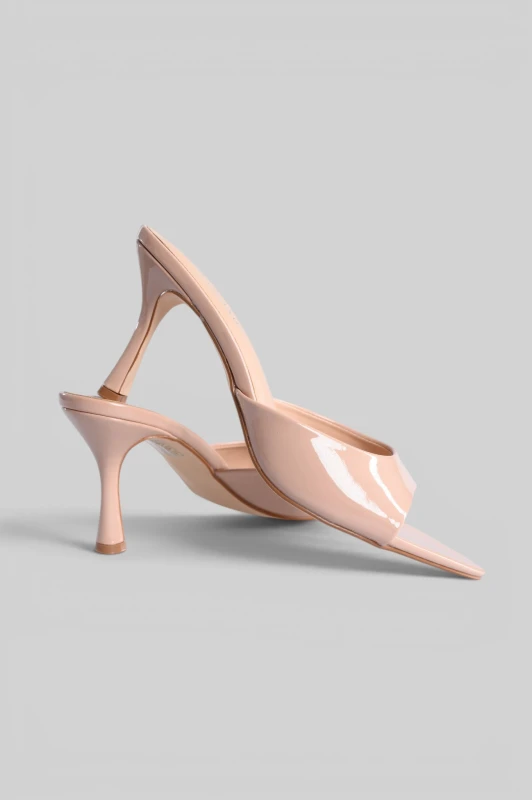 Pointed-Toe Slip-On Mules Glossy