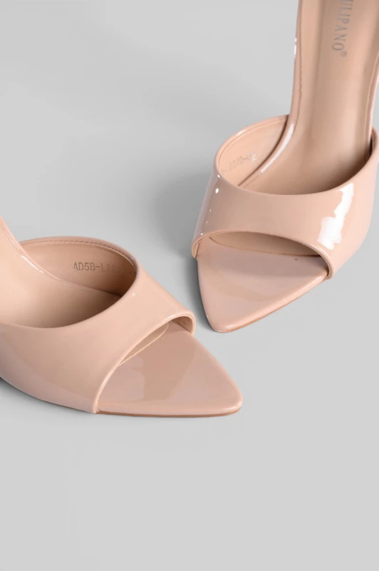 Pointed-Toe Slip-On Mules Glossy