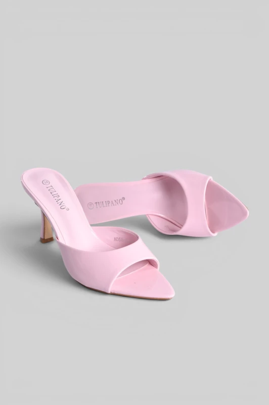 Pointed-Toe Slip-On Mules Glossy
