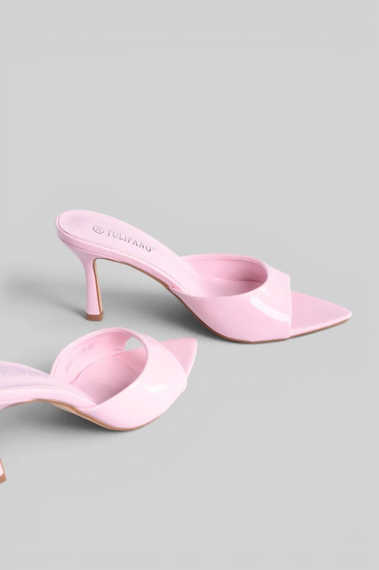 Pointed-Toe Slip-On Mules Glossy
