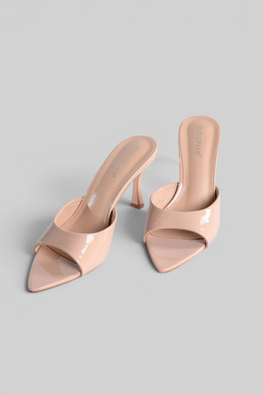 Pointed-Toe Slip-On Mules Glossy