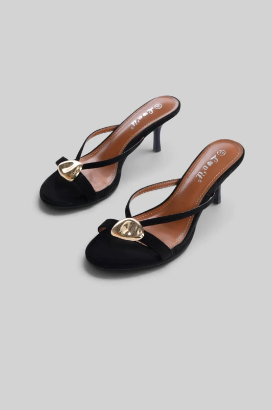 Mules Suede Χρυσό Στοιχείο