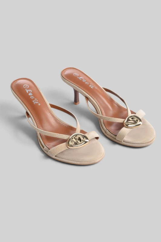 Mules Suede Χρυσό Στοιχείο