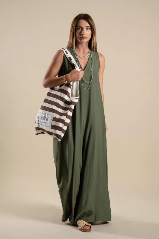 Jumpsuit  Sleeveless Pleats 