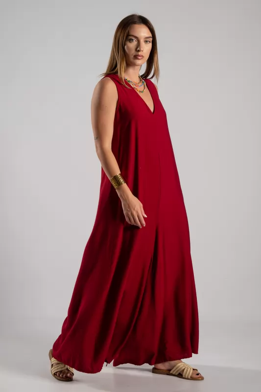 Jumpsuit  Sleeveless Pleats 