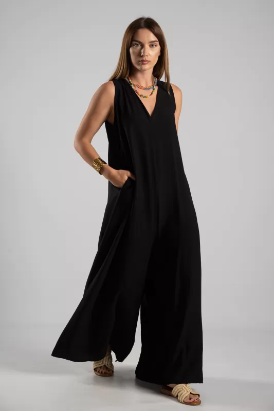 Jumpsuit  Sleeveless Pleats 