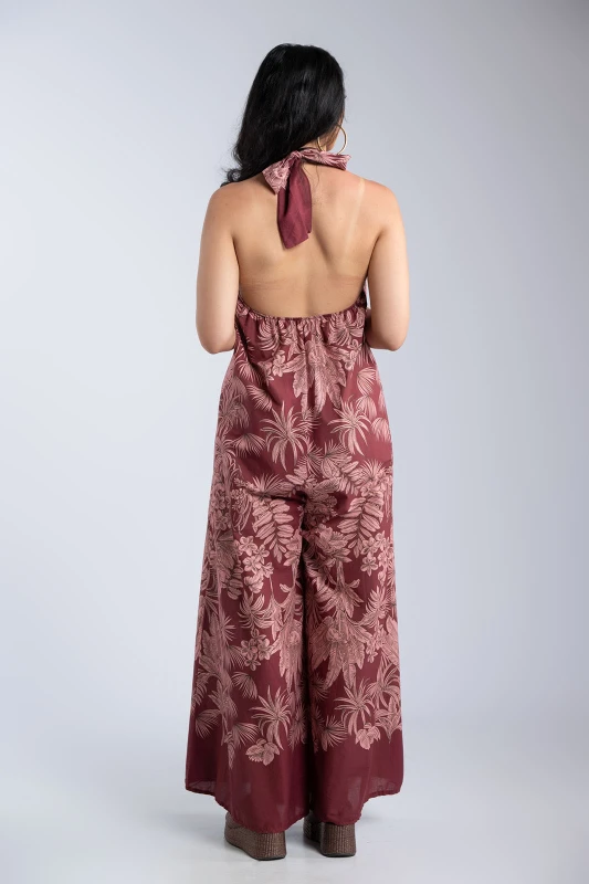 Ολόσωμη Φόρμα Halter Λαιμόκοψη Εμπριμέ