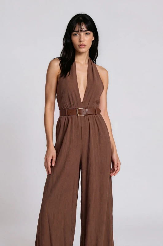 Jumpsuit Halter Neck Belt