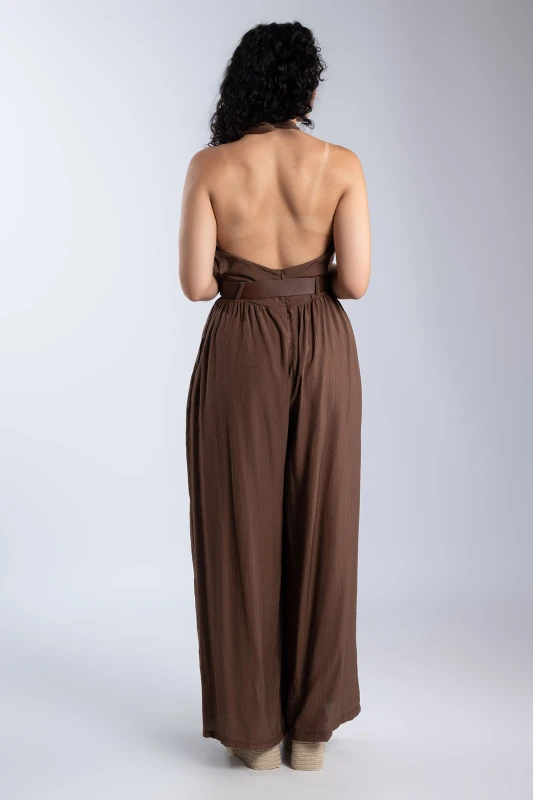 Ολόσωμη Φόρμα Halter Λαιμόκοψη Ζώνη