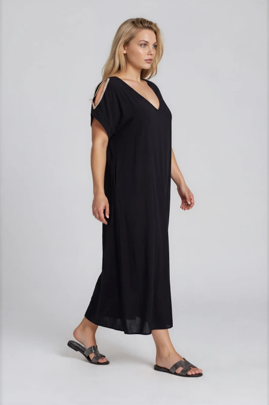 Jumpsuit Solid-Color Short-Sleeved