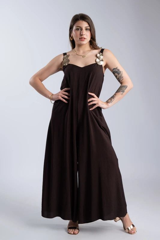 Jumpsuit with Metallic Detail 