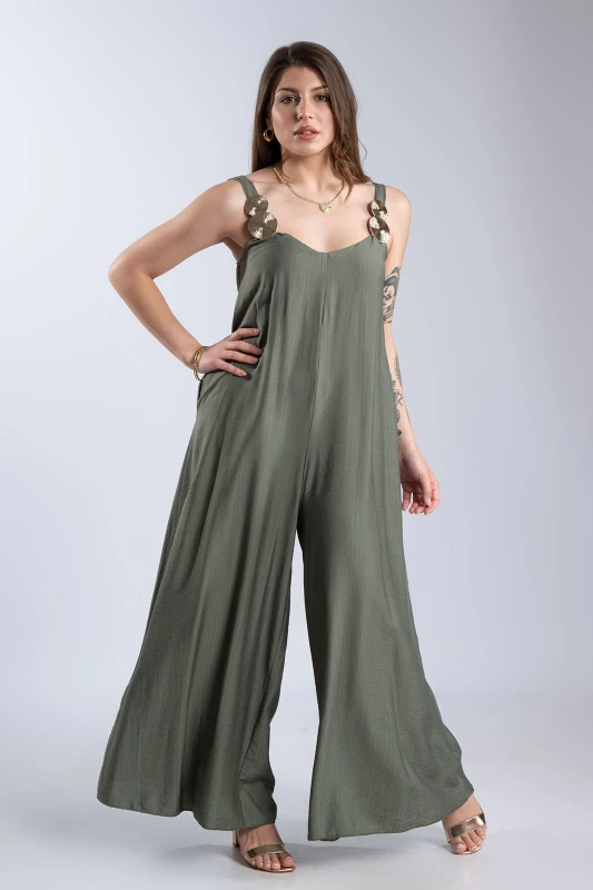 Jumpsuit with Metallic Detail 