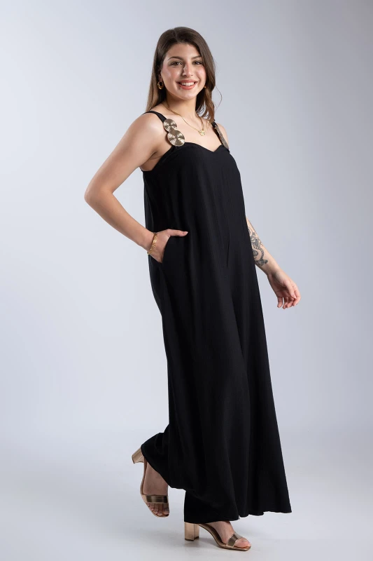 Jumpsuit with Metallic Detail 