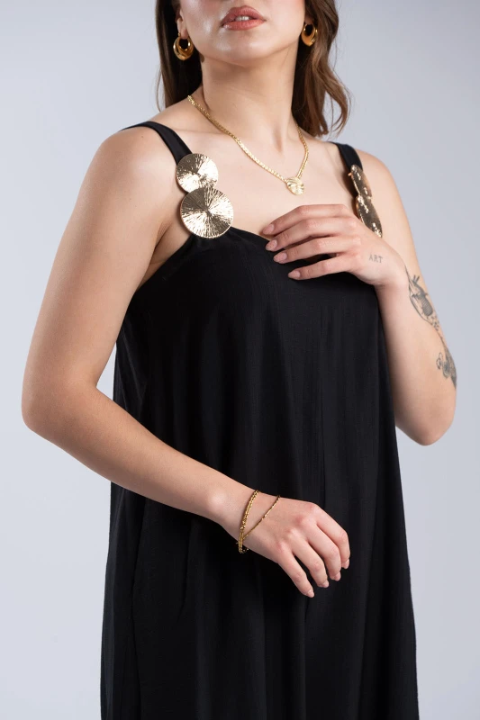 Jumpsuit with Metallic Detail 