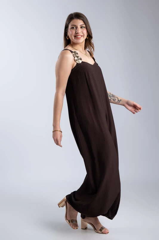 Jumpsuit with Metallic Detail 