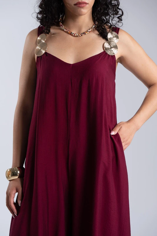 Jumpsuit with Metallic Detail 
