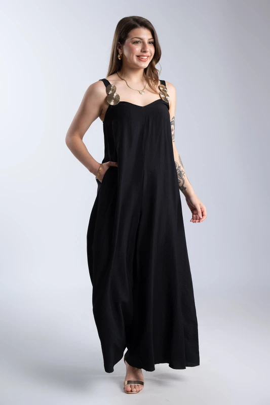 Jumpsuit with Metallic Detail 