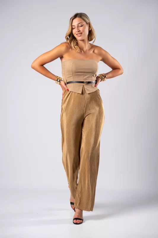 Jumpsuit Pleated Caramel
