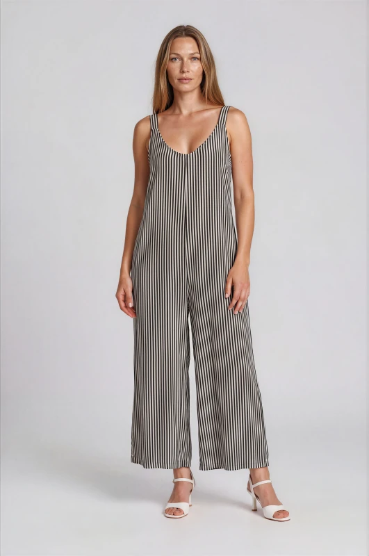 Jumpsuit Striped Strap 