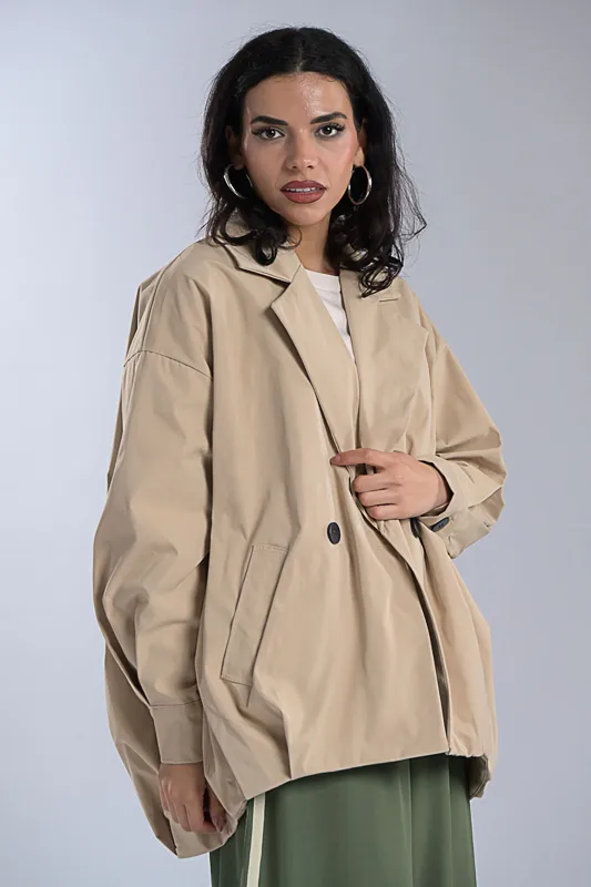 Oversized Σακάκι Bomber Λάστιχο Τελείωμα