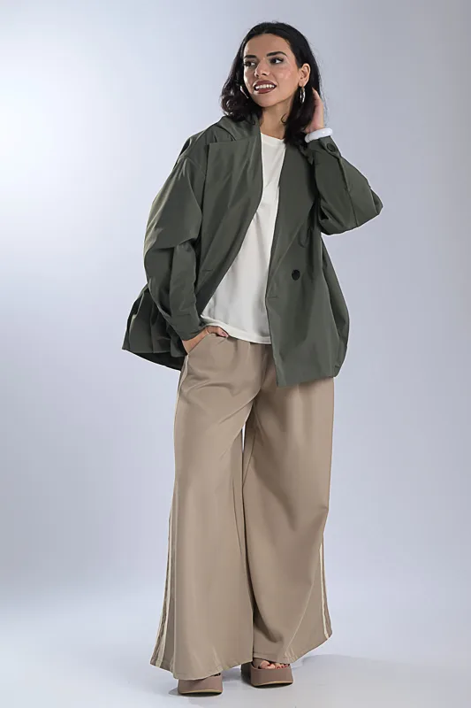 Oversized Σακάκι Bomber Λάστιχο Τελείωμα