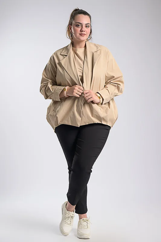 Oversized Σακάκι Bomber Λάστιχο Τελείωμα