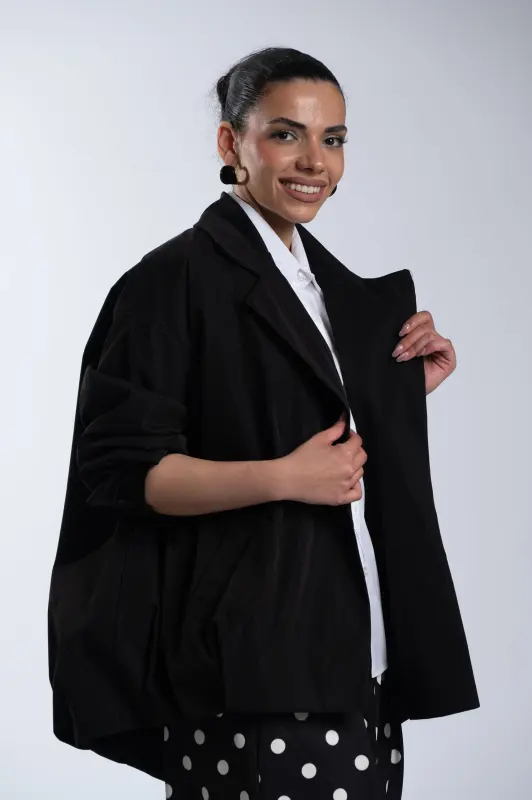 Oversized Σακάκι Bomber Λάστιχο Τελείωμα