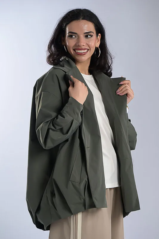 Oversized Σακάκι Bomber Λάστιχο Τελείωμα