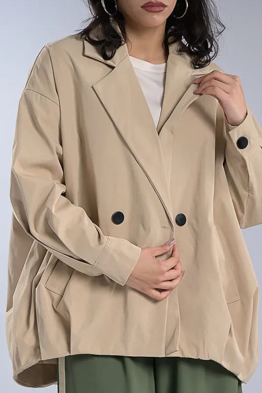 Oversized Σακάκι Bomber Λάστιχο Τελείωμα