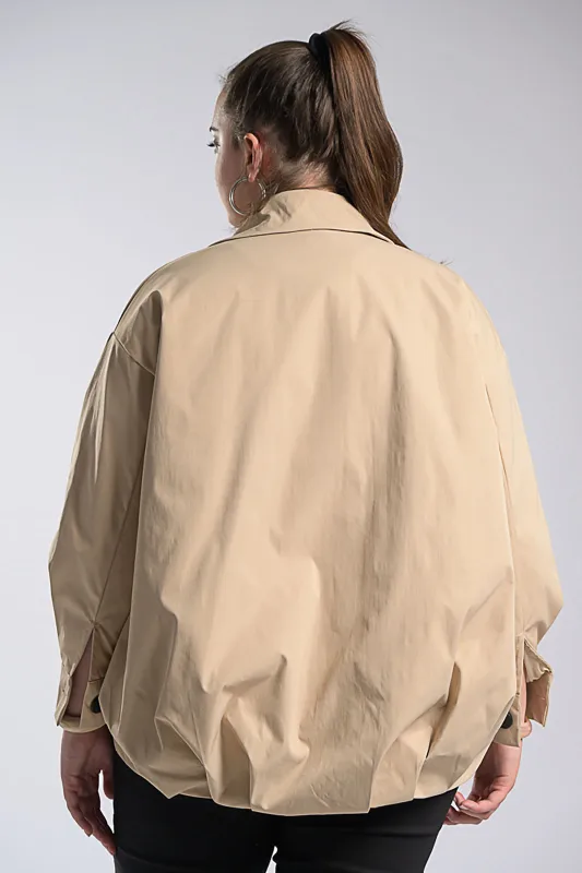 Oversized Σακάκι Bomber Λάστιχο Τελείωμα