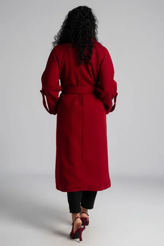 Παλτό Ανάγλυφη Υφή Ζώνη