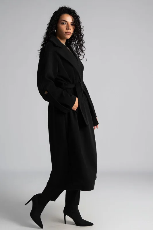 Παλτό Ανάγλυφη Υφή Ζώνη