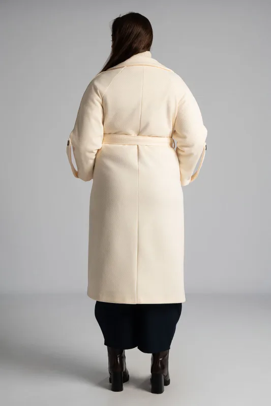 Παλτό Ανάγλυφη Υφή Ζώνη