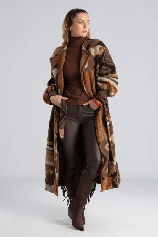 Παλτό Εμπριμέ Ethnic Μοτίβο