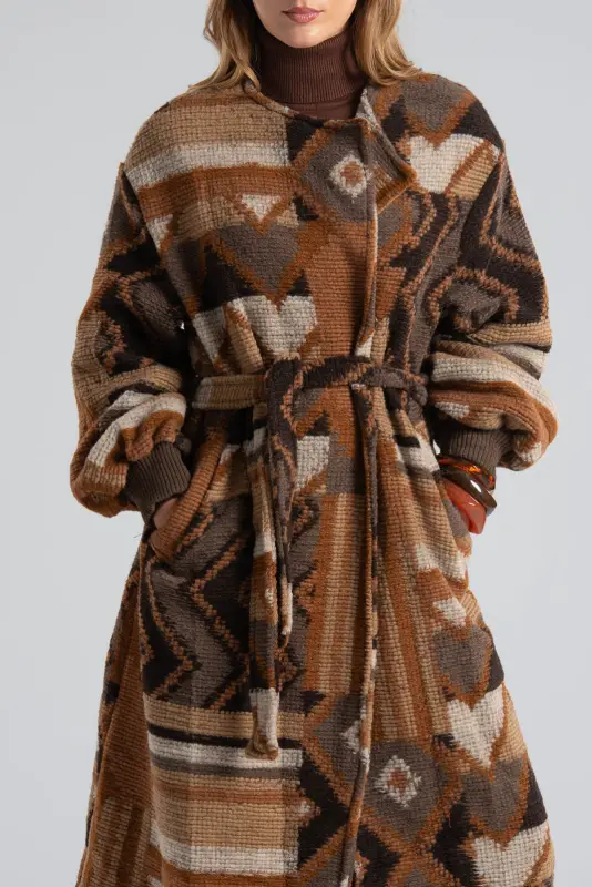 Παλτό Εμπριμέ Ethnic Μοτίβο