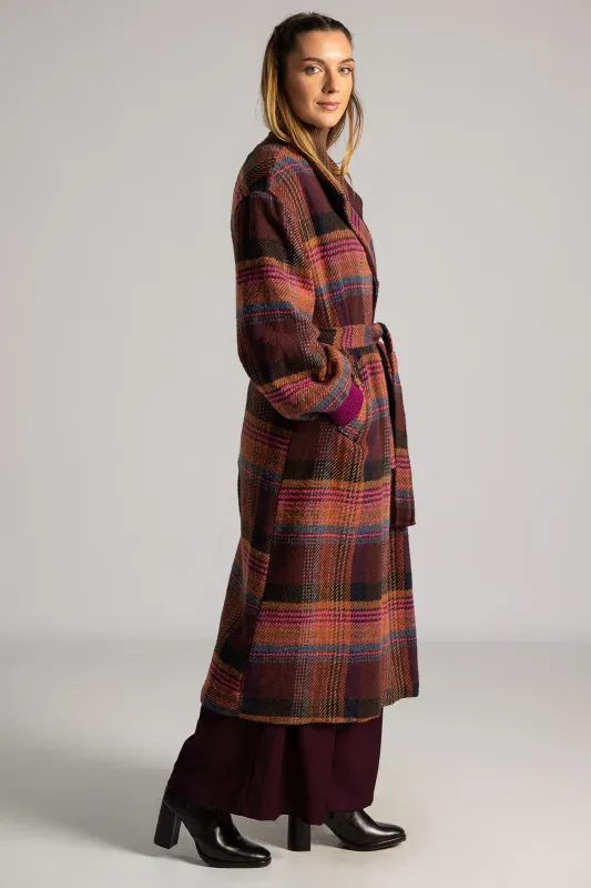 Παλτό Εμπριμέ Καρώ Μοτίβο