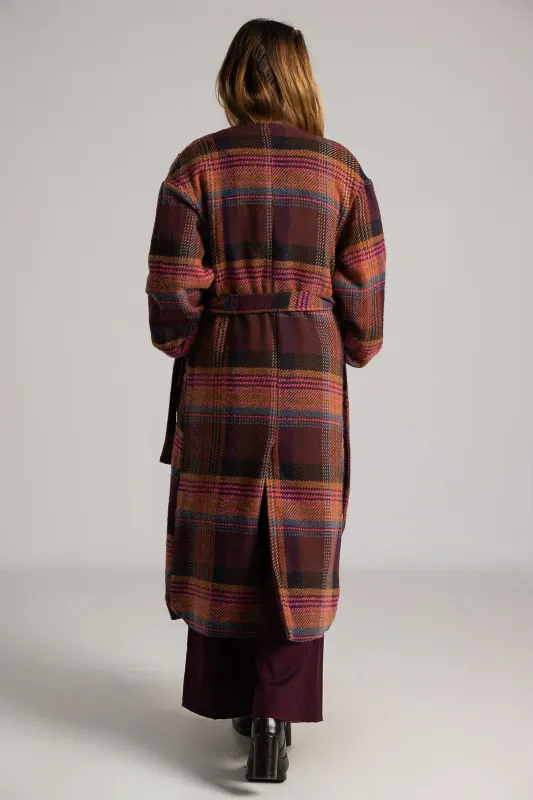 Παλτό Εμπριμέ Καρώ Μοτίβο